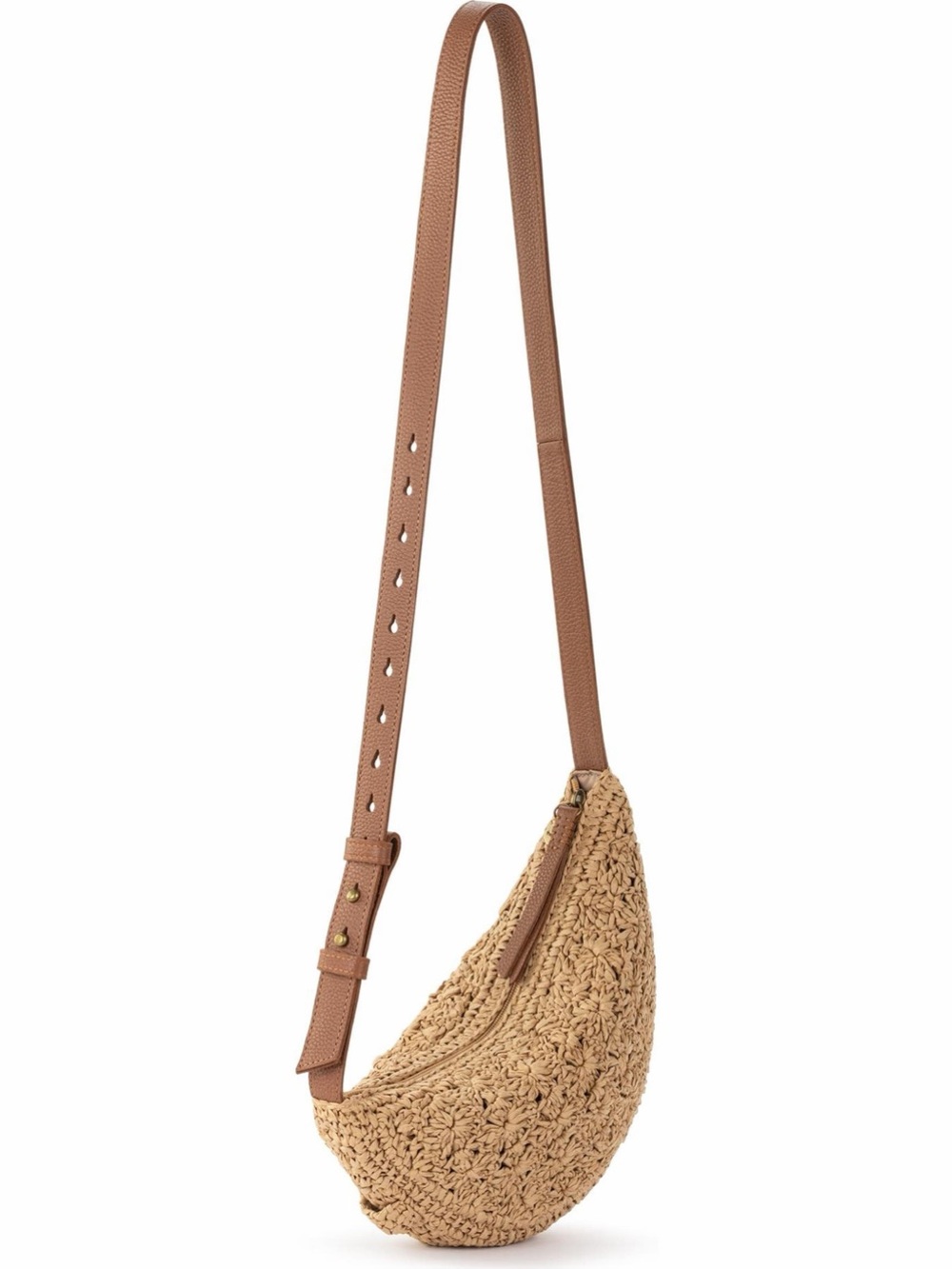 The sak Tess Sling Leather Paper Straw Bag